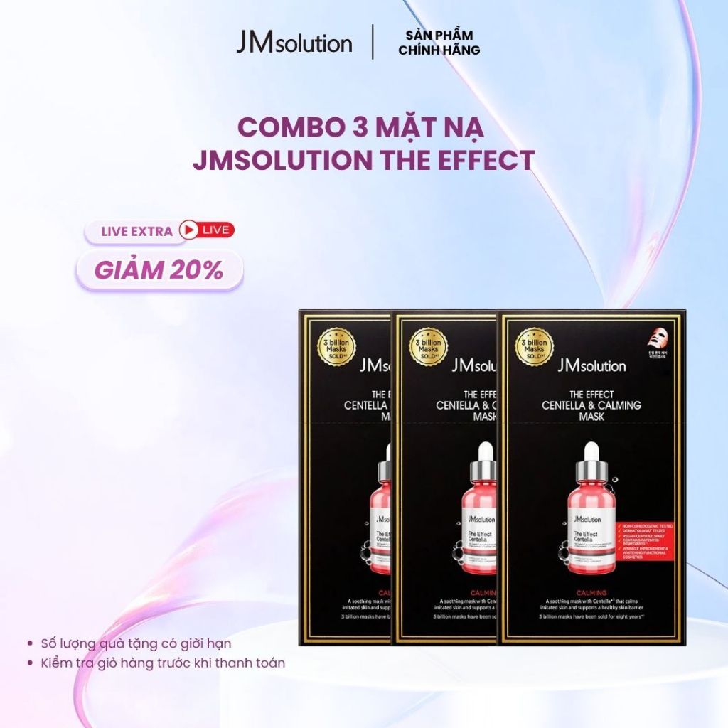 [JMSolution] COMBO 3 Mặt Nạ Hỗ Trợ Nuôi Dưỡng Da JMSolution The Effect 24ml x 3