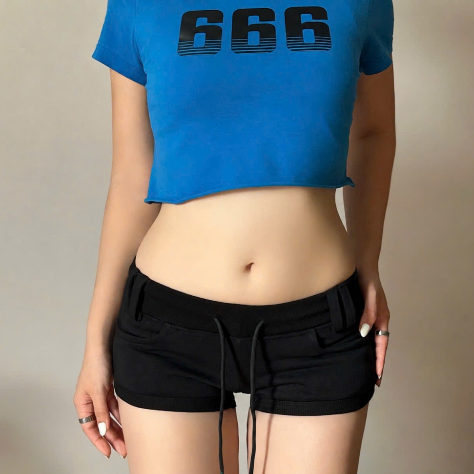 MINIBE SHORT - Quần Short Nỉ Cạp Trễ Form Ôm - Dáng Minibe Ngắn - VANMIUS YRA26