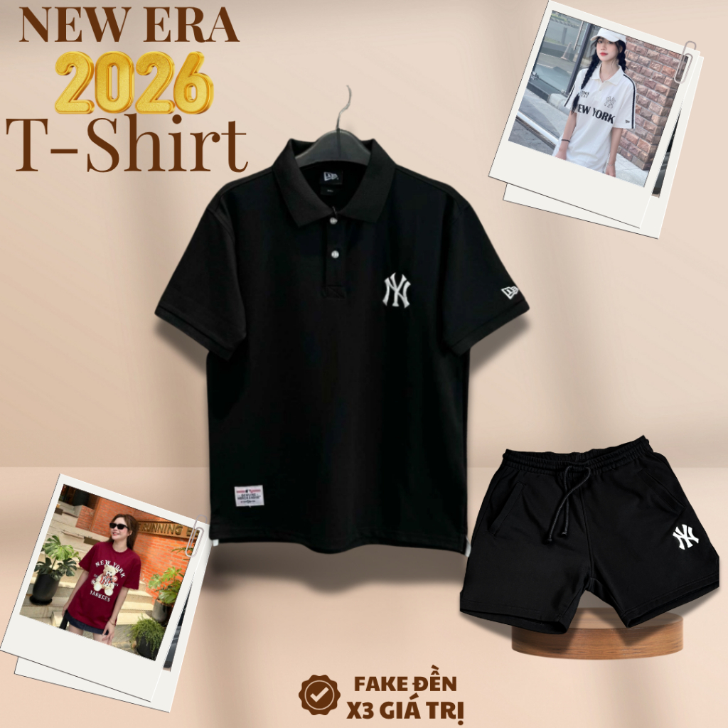 [Chính Hãng] Bộ quần Đen NY + POLO FULL ĐEN NY New Era X MLB cực sang