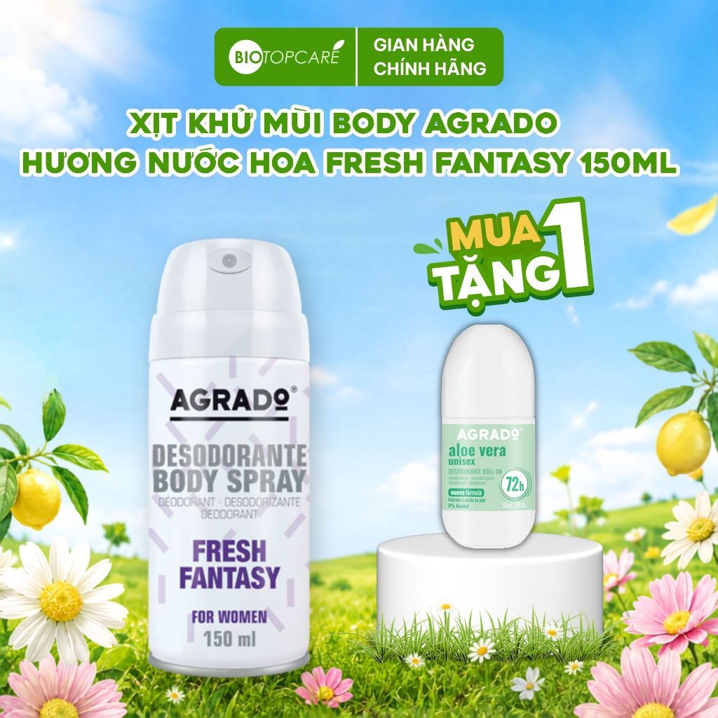 Xịt khử mùi body Agrado hương nước hoa Fresh Fantasy 150ml