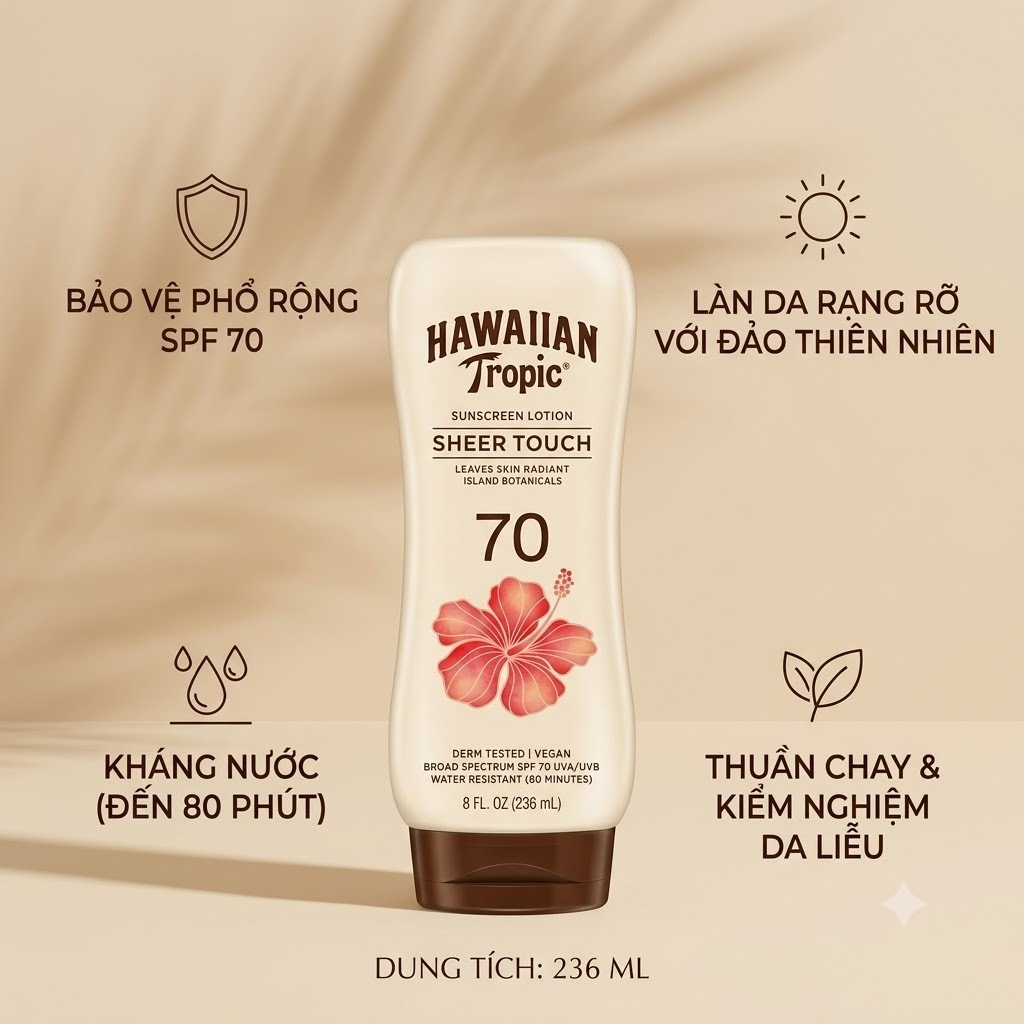Kem chống nắng Hawaiian Tropic Sheer Touch SPF 70 236ml