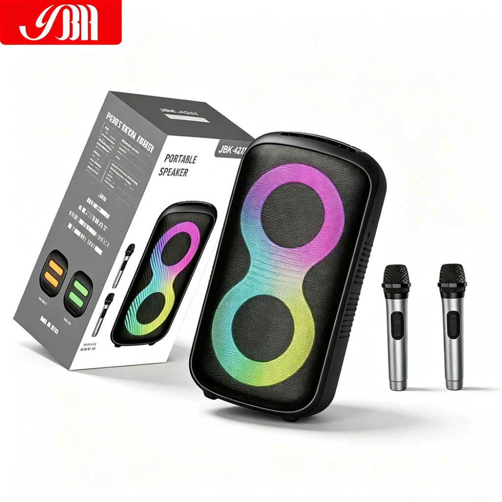 Loa Karaoke Di Động 40W, 2 Mic Không Dây, Pin 7.4V 4000mAh, Hỗ Trợ Ghép Nối