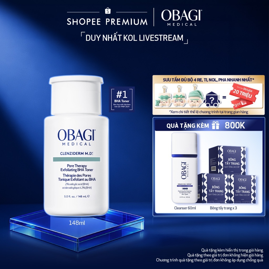 [Obagi x Truc Huynh] [Phiên Bản Mới] Toner BHA giảm mụn Obagi Medical Clenziderm M.D. Pore Therapy E