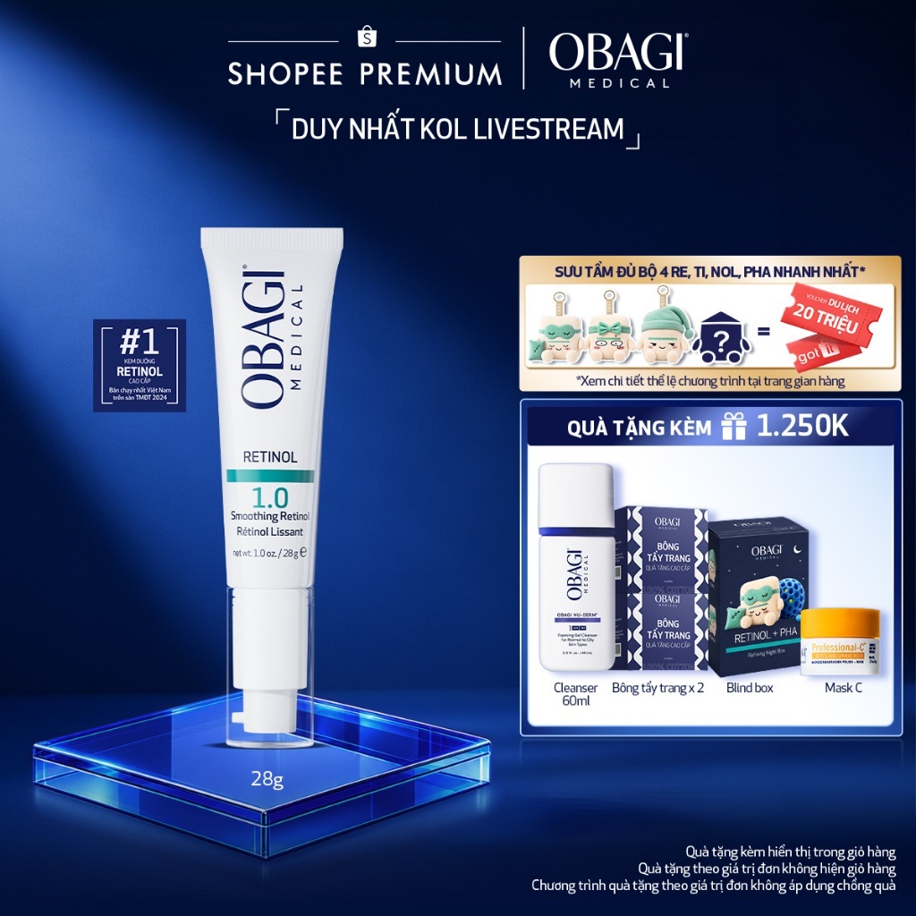 [Obagi x Truc Huynh] [PHIÊN BẢN MỚI] Kem Chống Lão Hóa & Tái Tạo Da Obagi Retinol 1.0 28g