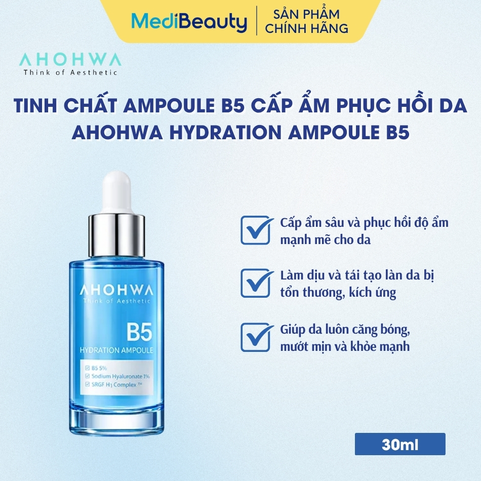 Tinh chất ampoule B5 cấp ẩm phục hồi da Ahohwa Hydration Ampoule B5