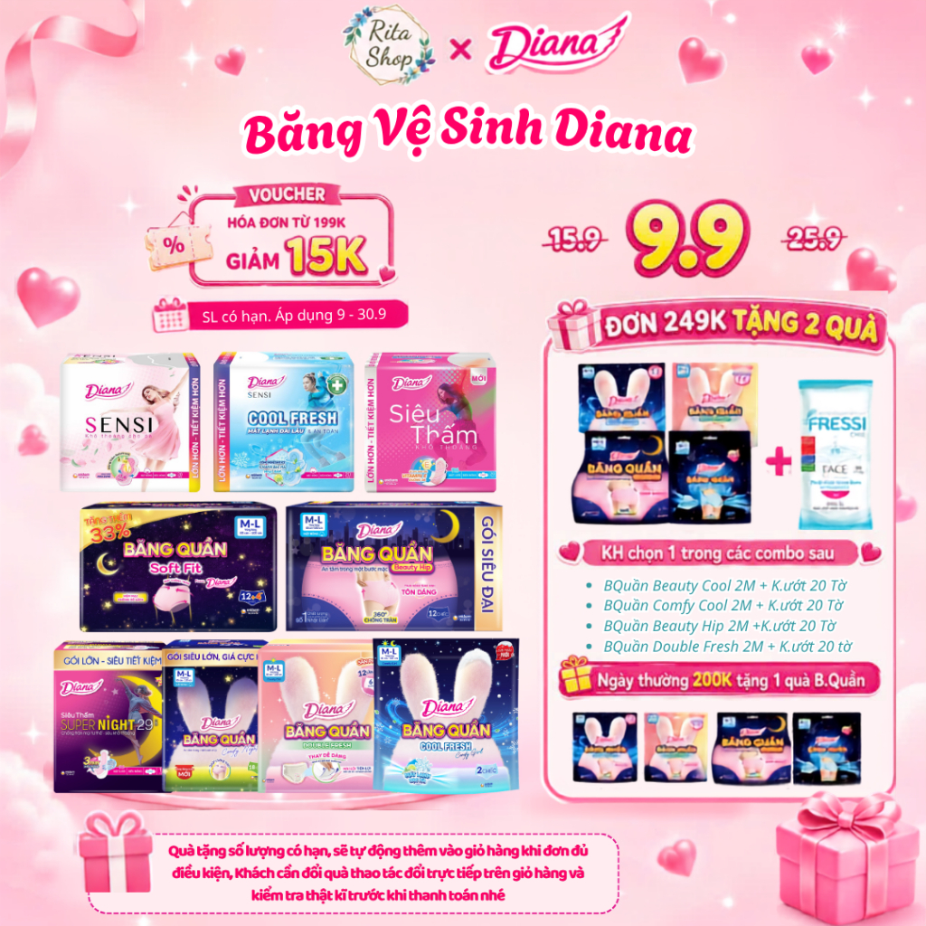 [Chính Hãng Diana Unicharm] Băng Vệ Sinh Diana Ban Ngày, Ban Đêm, Dạng Quần
