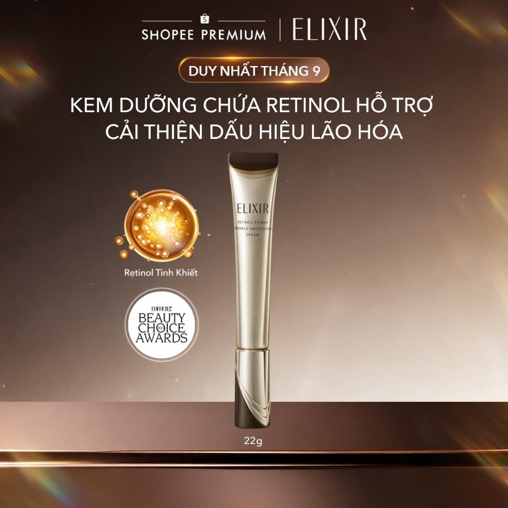 (KOL Live) Kem dưỡng da cải thiện nếp nhăn sâu vùng Mắt - Môi - Mặt ELIXIR RETINOL POWER WRINKLE SMO