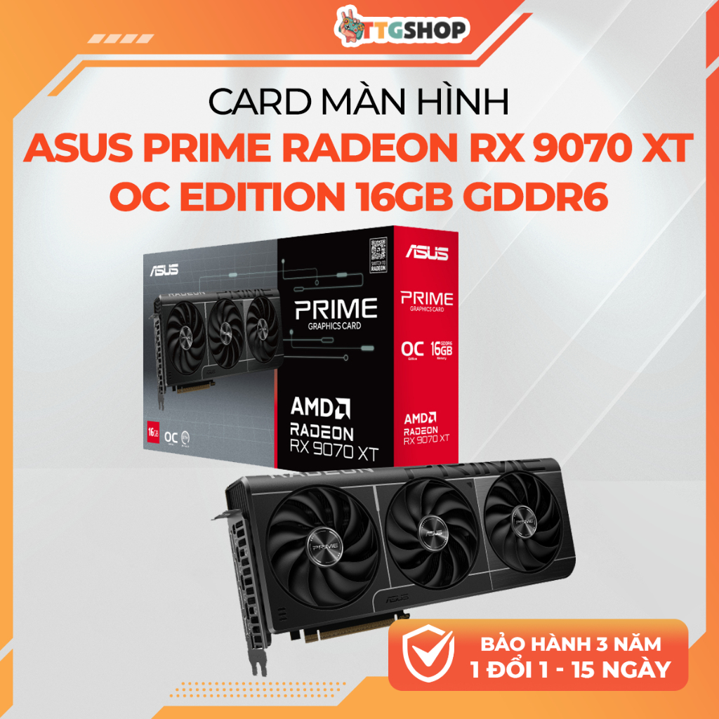 VGA ASUS Prime Radeon RX 9070 XT OC Edition 16GB GDDR6 256Bit PCIe 5.0