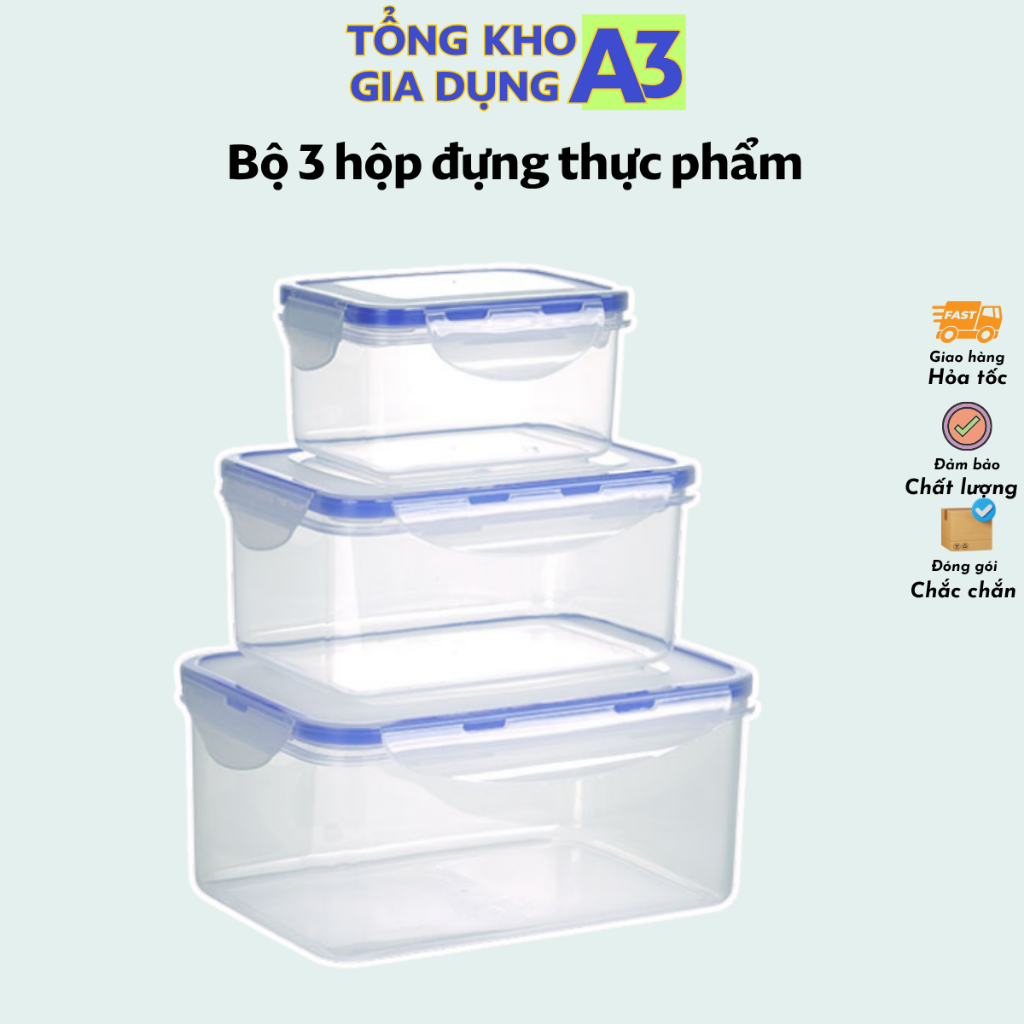 Bộ hộp thực phẩm chữ nhật Việt Nhật 6530
