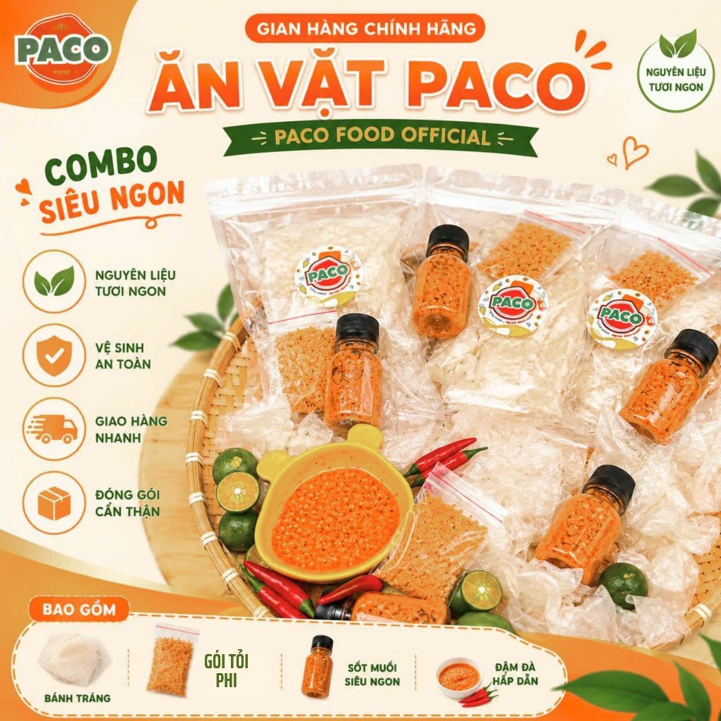 combo bánh tráng phơi sương sốt muối ghiền ngon PACO FOOD-CHẤM GÌ CŨNG NGON