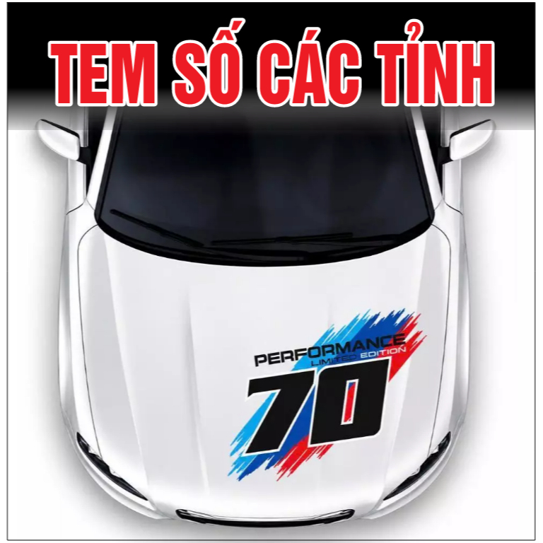 Tem ô tô,Tem Performance Theo Số Tỉnh Thành, tem nắp Capo, Tem Sườn Xe