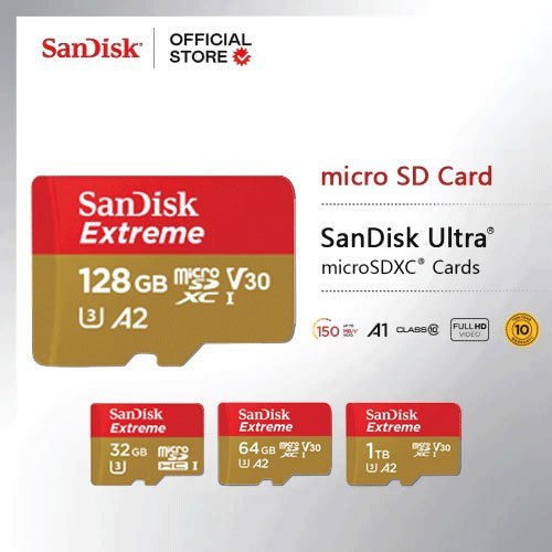 Thẻ nhớ SanDisk Extreme Pro microSDXC 64GB/256GB/512GB (SDSQXCD-256G-GN6MA) (Có adaptor) - Bảo hành 