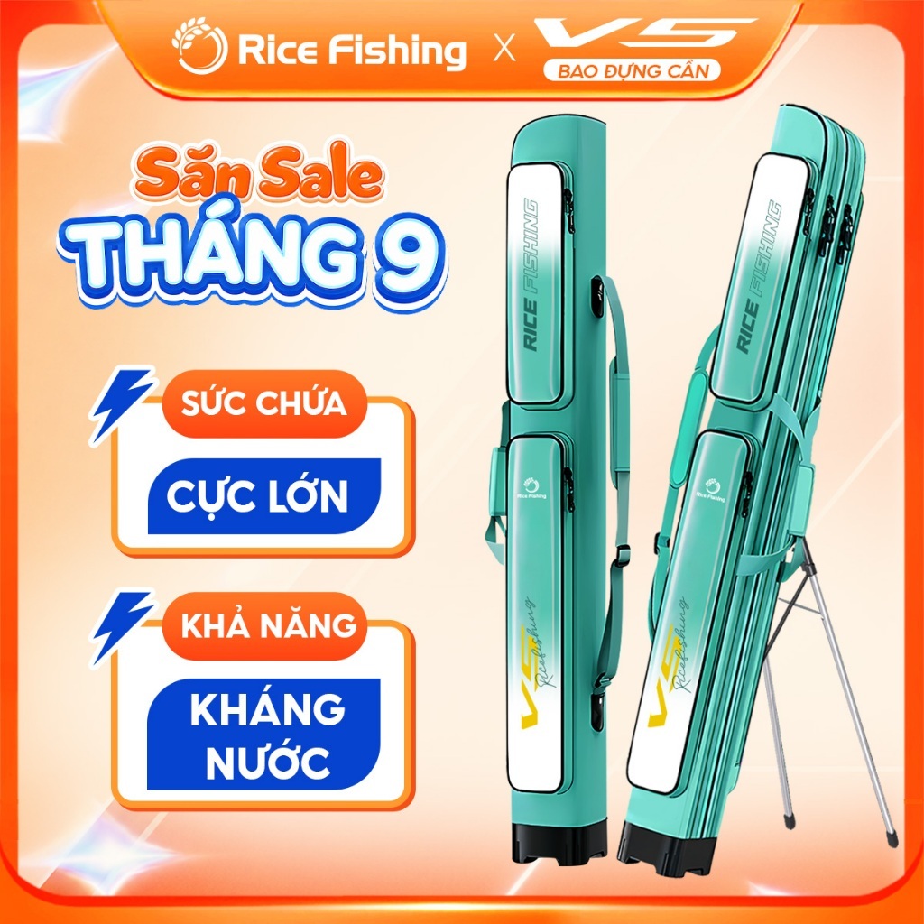 Bao đựng cần câu V5 RiceFishing kích thước 130cm màu sắc mới TC-24