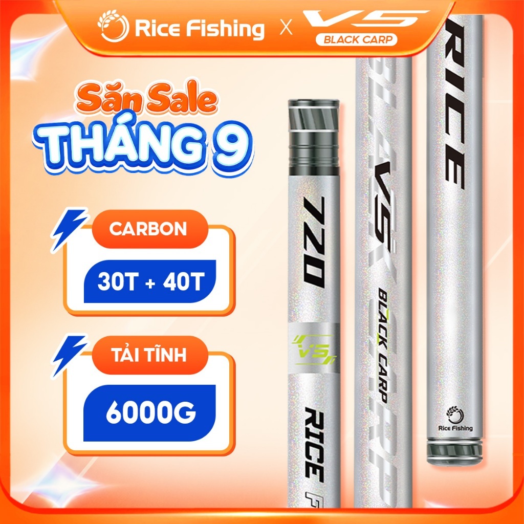 Cần câu đài săn hàng V5 BLACK CARP RICE FISHING carbon 30T+40T CC-38