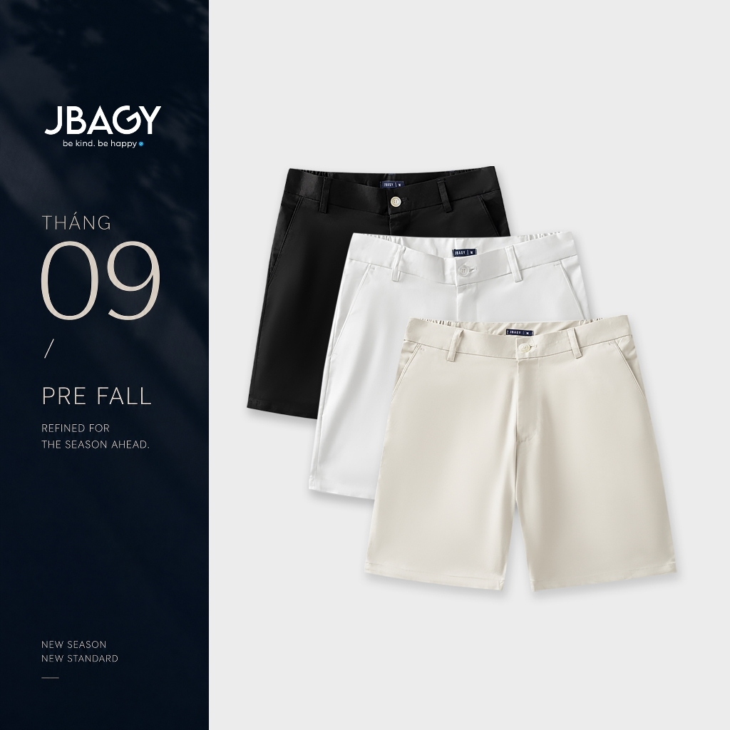 Quần short nam JBAGY vải kaki cotton, ống lửng ngắn vải Kaki co giãn 2 chiều - JN001 (D12)