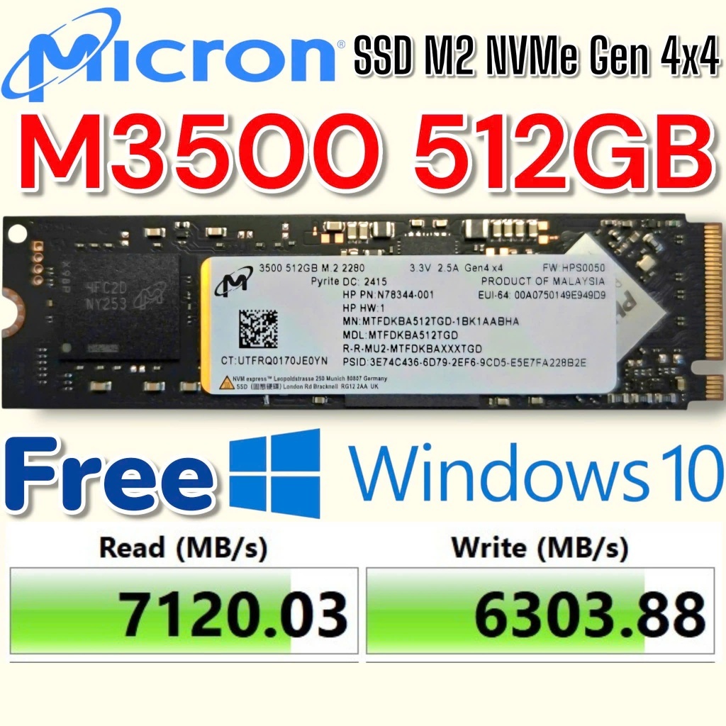 NVMe Micron 3500 512GB - like new - sk100% - SSD M2 PCIe Gen 4x4