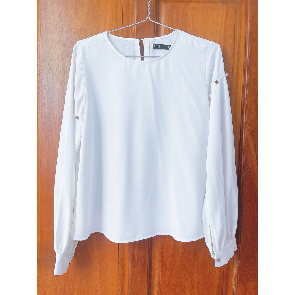 thanh lý áo kiểu trắng tay dài của edini sz m
