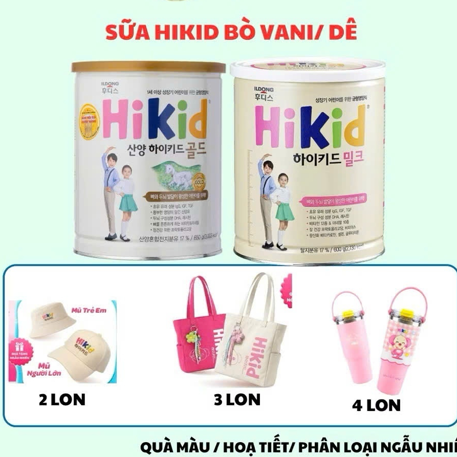 Sữa Hikid Vị Vani Hàn Quốc vani ,dê