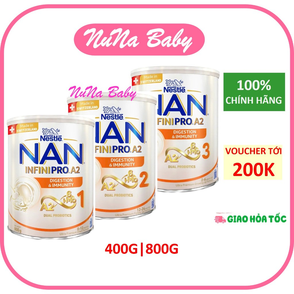 Sữa bột Nestlé NAN INFINIPRO A2 1 2 3 400g, 800g