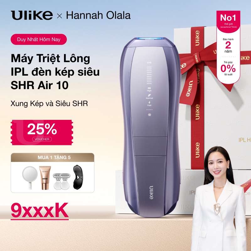 [Hannah Olala Live] Máy triệt lông Ulike Air 10 công nghệ làm mát Ice Cooling IPL Sapphire Tím