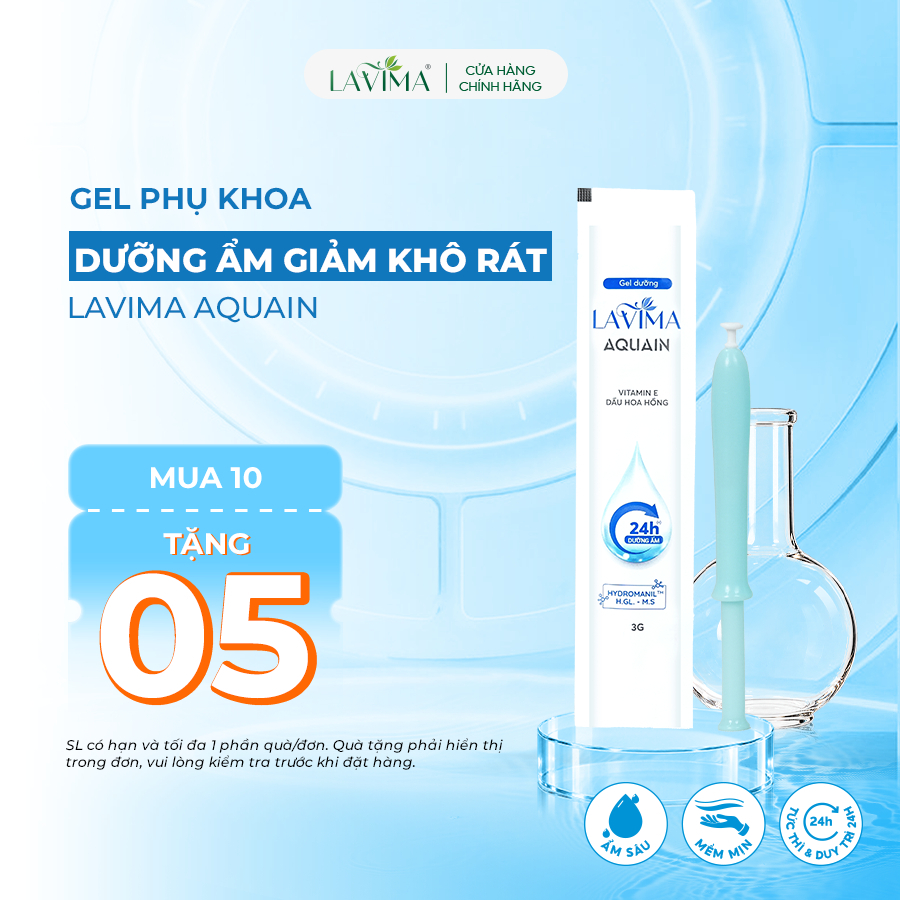 Gel Dưỡng Ẩm Phụ Khoa Lavima Aquain (Đũa Thần Inner), Ẩm Sâu Giảm Khô Rát, Mềm Mịn Cả Ngày, Bút 3g
