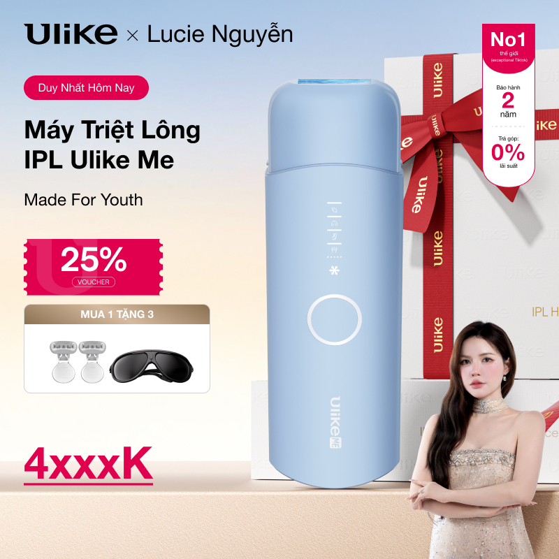 (Lucie Nguyễn)]Máy triệt lông Ulike ME công nghệ làm mát Ice Cooling IPL Sapphire Xanh thiên thanh