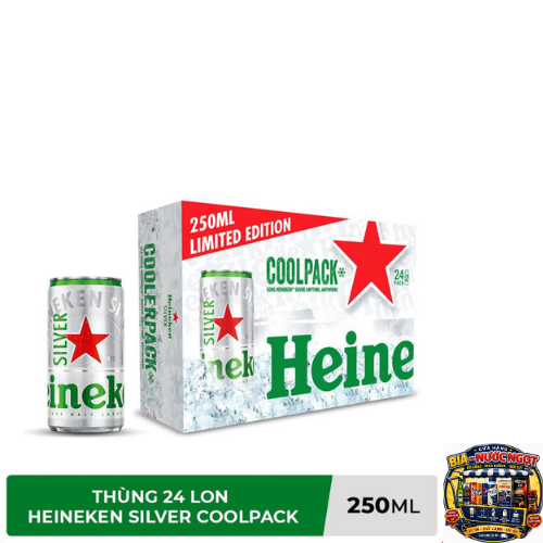 ĐỘ CỒN 4% - Thùng 24 lon bia Heineken Silver Coolpack 250ml
