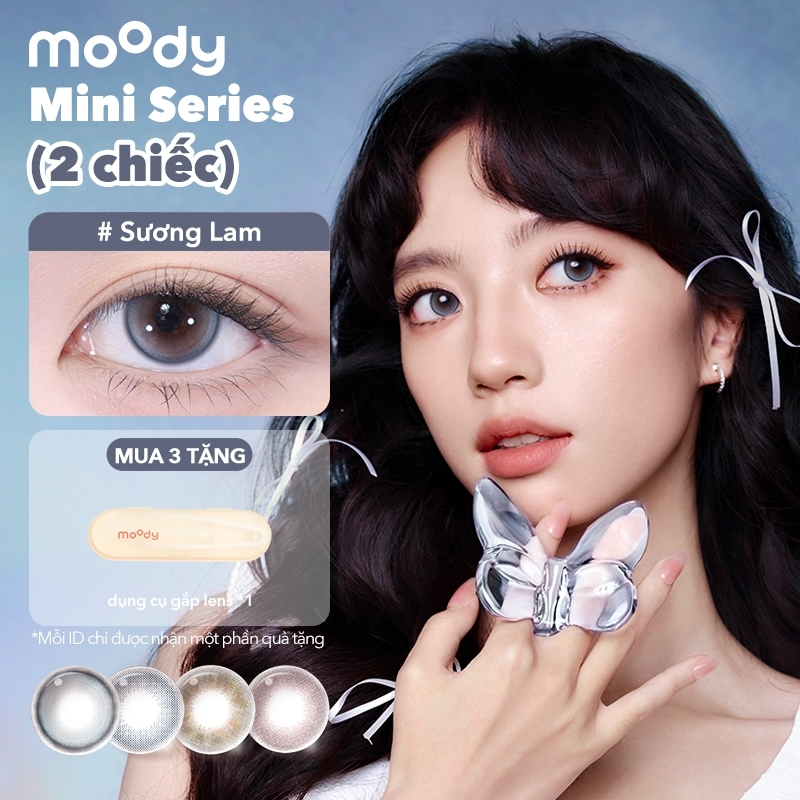 Set 2 chiếc kính áp tròng Moody 14.2mm Sương Lam lens 1 ngày thuộc bộ sưu tập