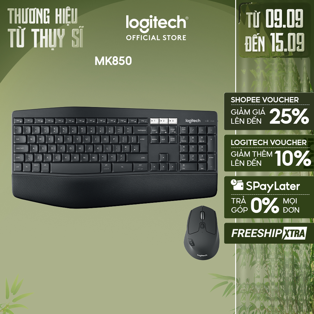Bộ bàn phím và chuột không dây Bluetooth đa thiết bị Logitech MK850 - Công nghệ Logitech Flow