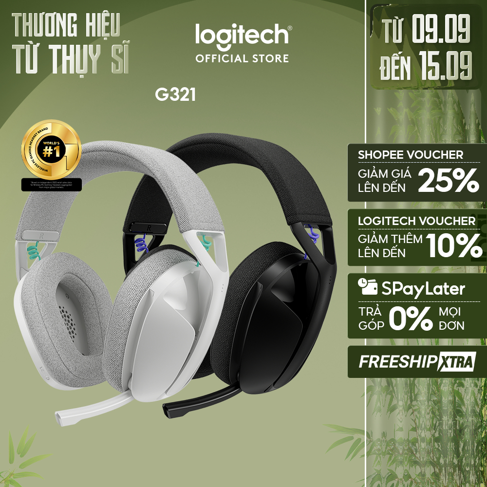 Tai nghe Gaming không dây Bluetooth Logitech G321 LIGHTSPEED - Cần micro 16 kHz, pin 20 giờ