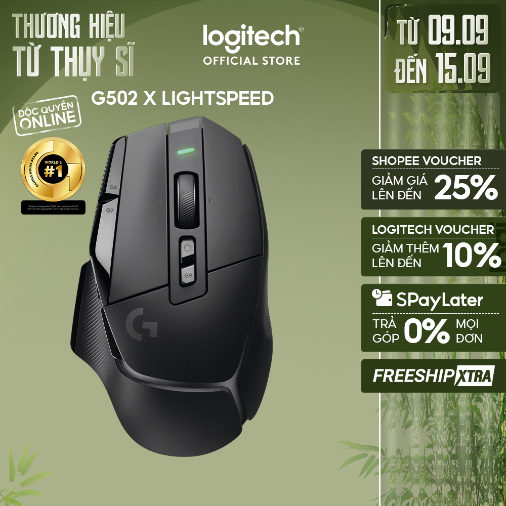 Chuột gaming không dây Logitech G G502 X LIGHTSPEED – Switch LIGHTFORCE Hybrid