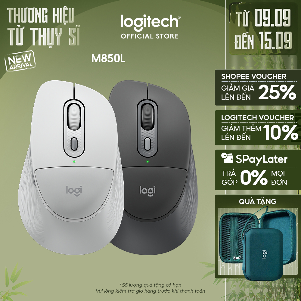 Chuột Bluetooth Logitech Signature Comfort Plus M850 L - Đệm tay êm ái, Quiet click, pin lâu, tương 