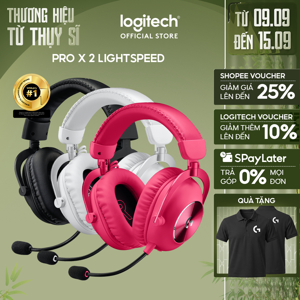 Tai nghe gaming không dây Logitech G Pro X 2 LIGHTSPEED Âm vòm DTS Bluetooth/USB