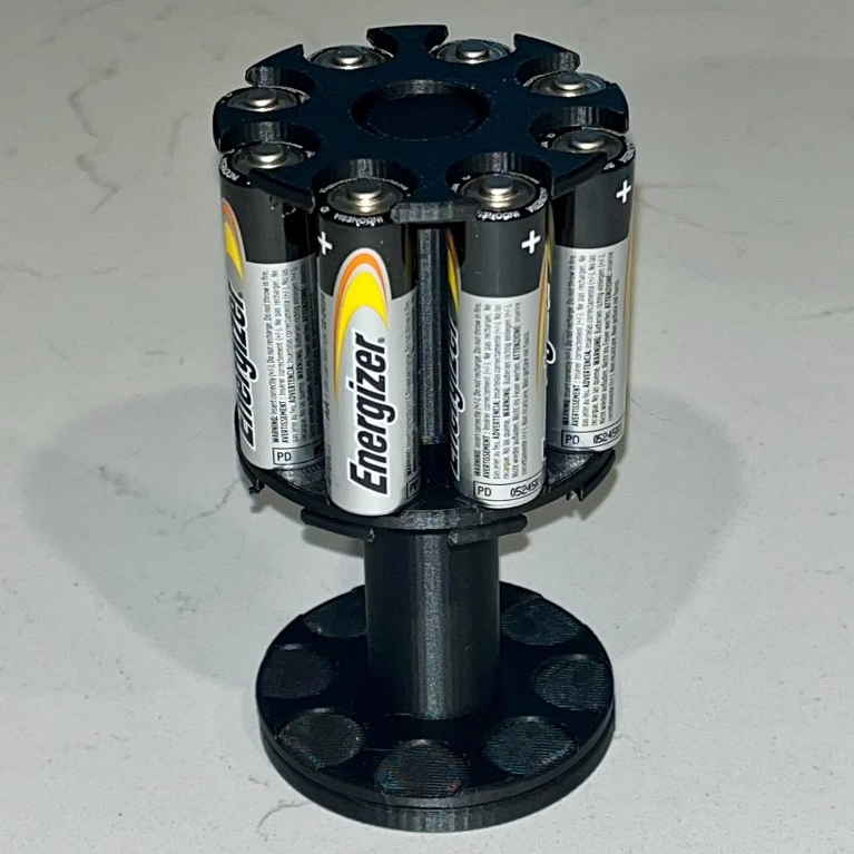 AA Battery Storage Tower 16 Batteries