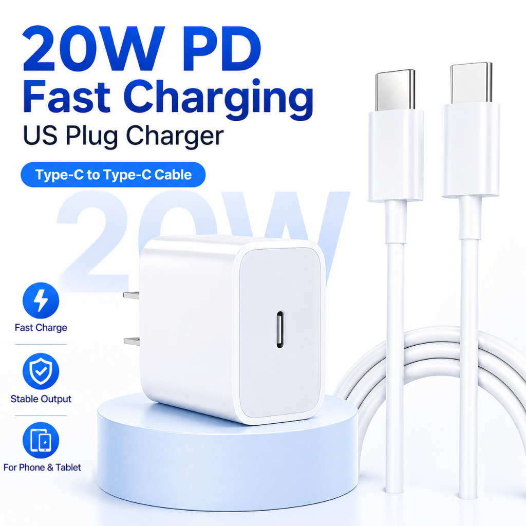 20W PD Fast Charger USB C to Lightning Cable Type C to Type C Cable for 11 12 13 14 15 16 17 ProMax 