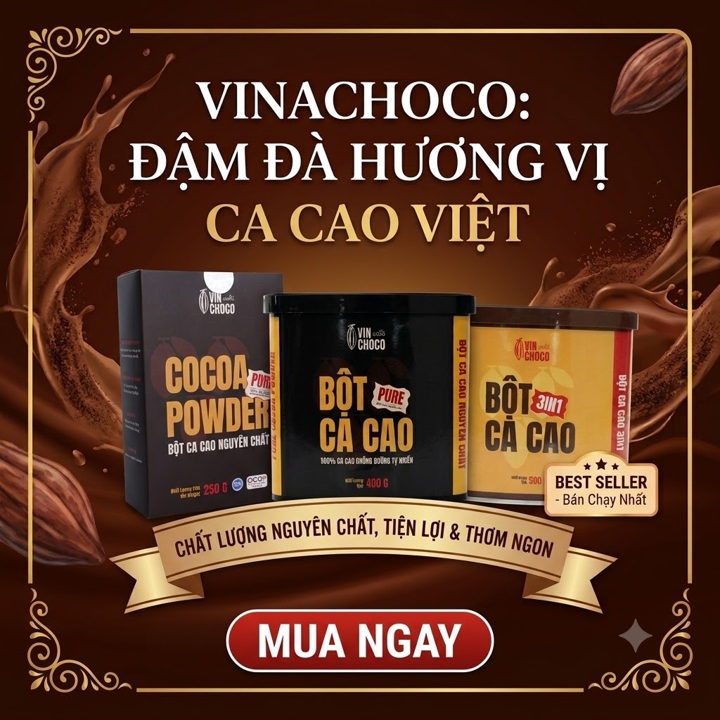 Bột cacao Bungo - bột cacao nguyên chất / bột cacao 3 in1