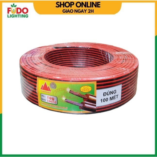 Dây điện đôi, dây loa đỏ đen núi 100 tim ( cuộn 100M)