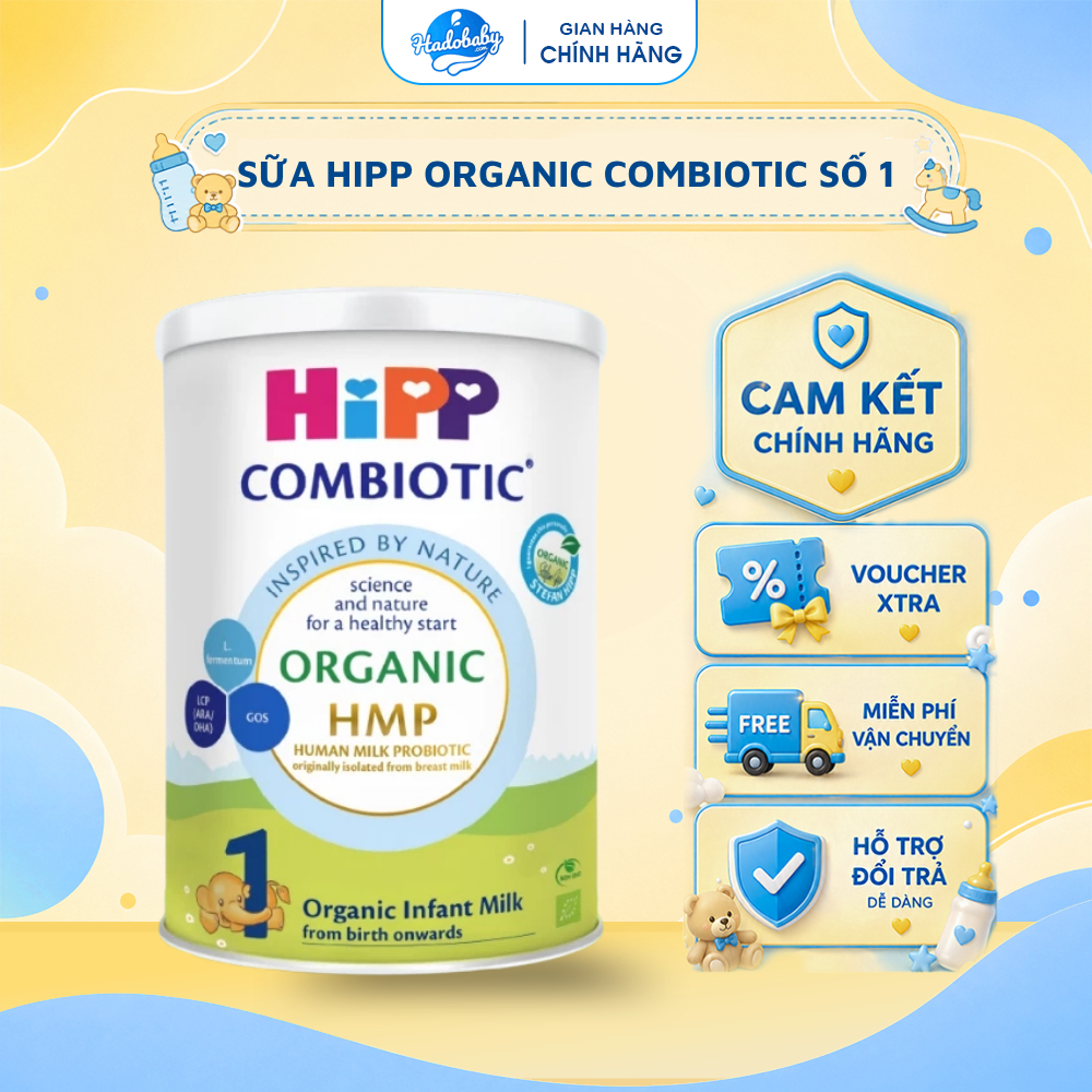 Sữa bột công thức HiPP 1 Organic Combiotic lon nhỏ 350g Đức Chính Hãng
