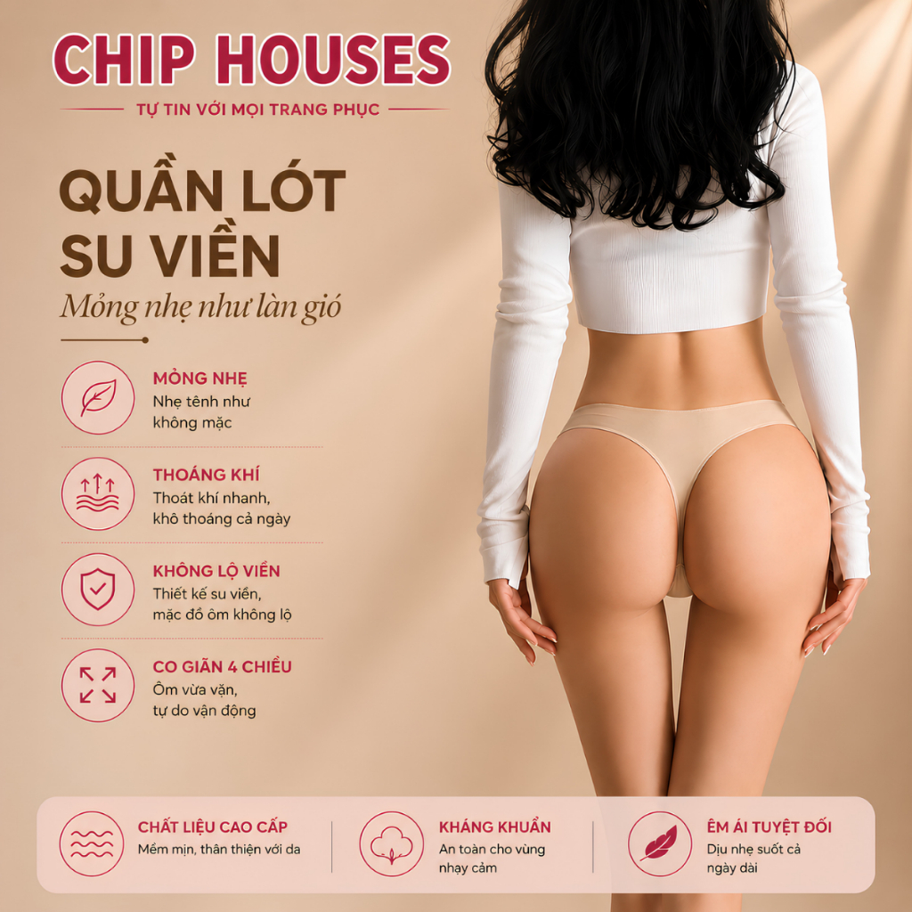 Combo 10 quần su lọt khe đúc su, quần lót nữ không lộ viền siêu tôn dáng AN009