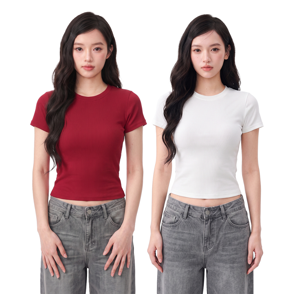Áo Thun Baby Tee Trơn Dáng Ôm Ngắn DaaLaa Store Phong Cách Basic A5784
