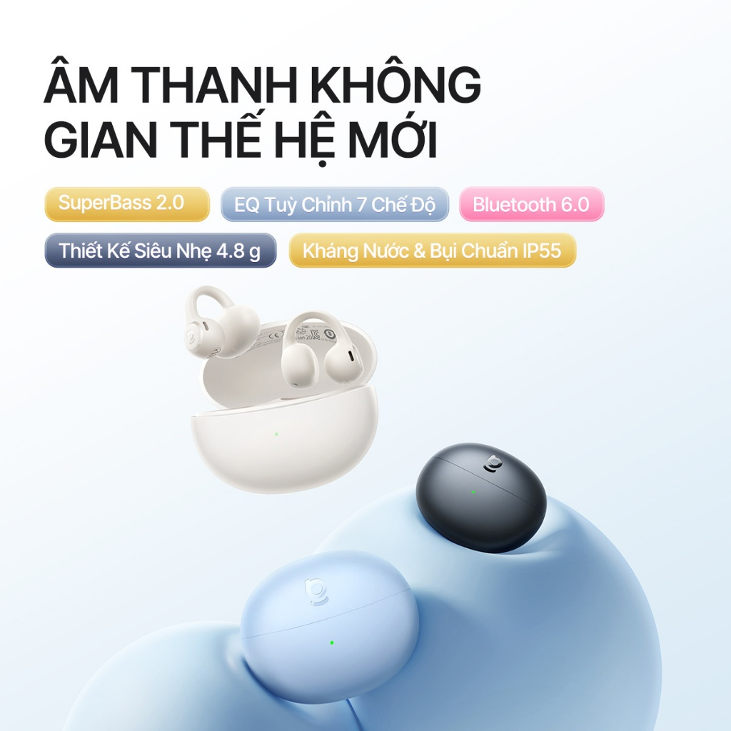 Tai Nghe Bluetooth Baseus Bass BC1 Lite Open-Ear TWS trải nghiệm âm nhạc &…