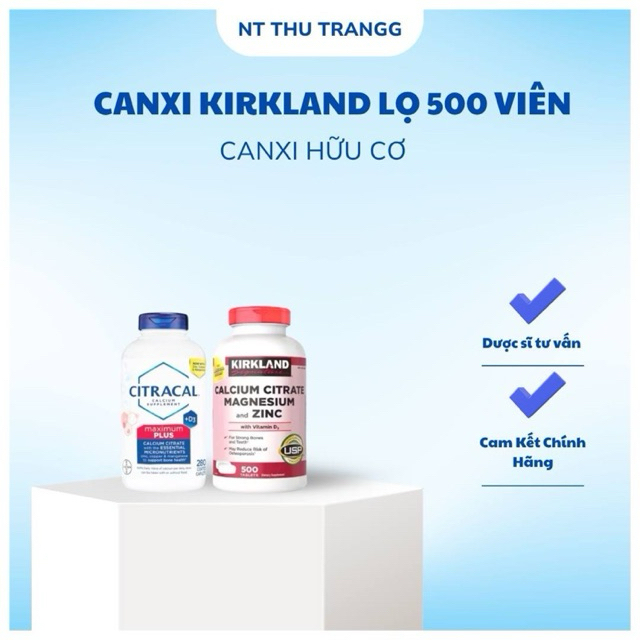 Bill Mỹ - Viên Uống Canxi Hữu Cơ Kirkland Lọ 500 Viên
