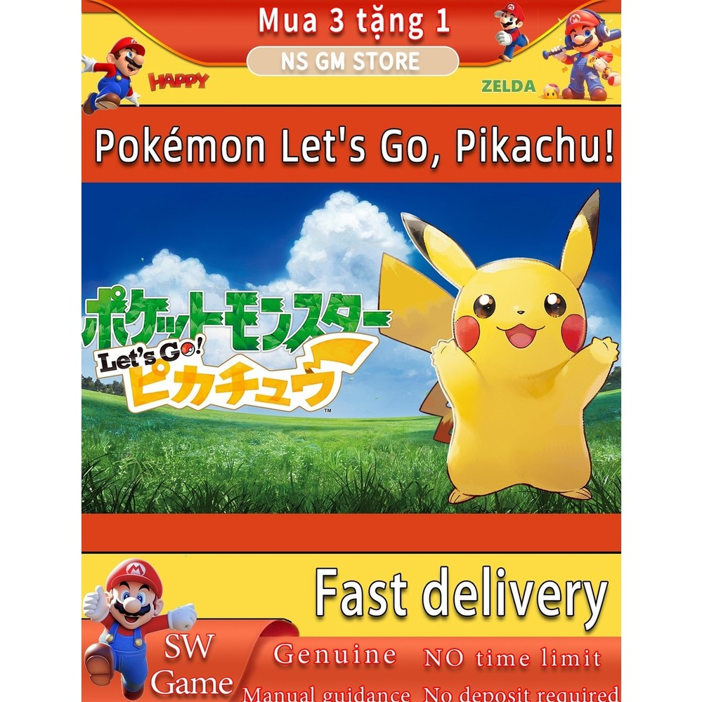 Pokémon Let's Go, Pikachu Nintendo Switch2 Game Mua 3 Tặng 1