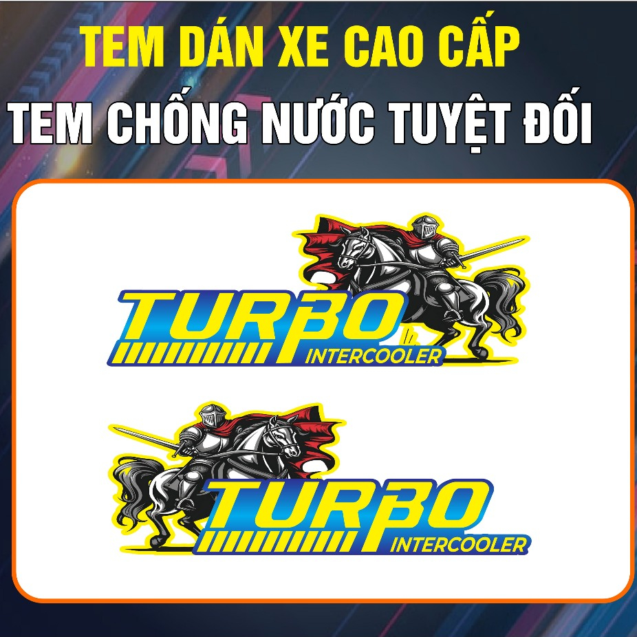 BỘ TEM TURBO  DÁN TRANG TRÍ XE TẢI, XE BEN, Ô TÔ.. CỬU LONG, HOWO. Tem chữ Turbo dán xe - sl 2 tem