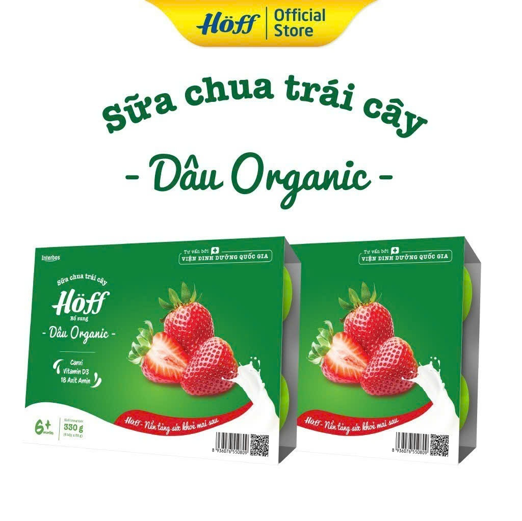 (Date t12/2026) Sữa chua dâu organic Hoff