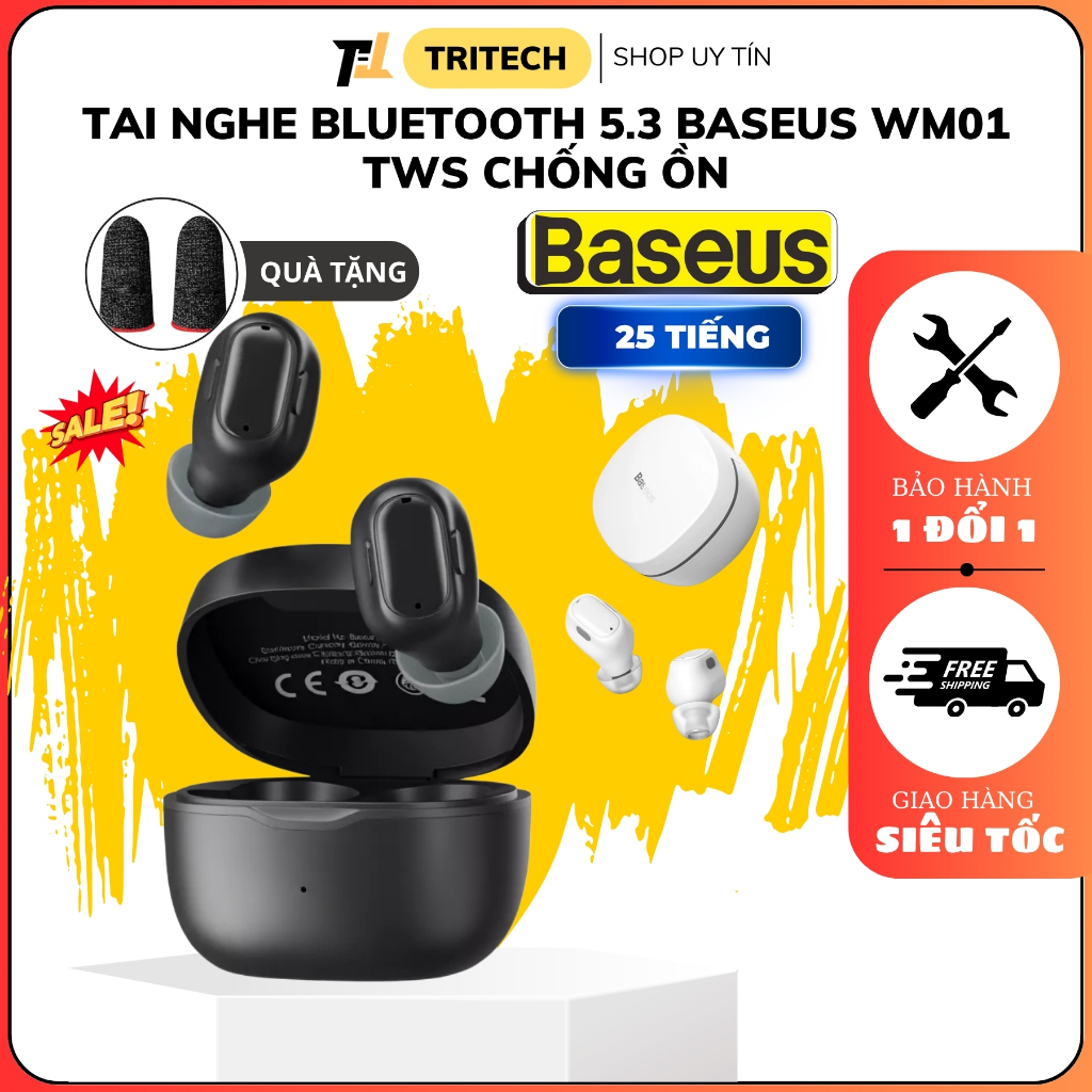 Tai Nghe Bluetooth 5.3 Baseus WM01 TWS Chống Ồn