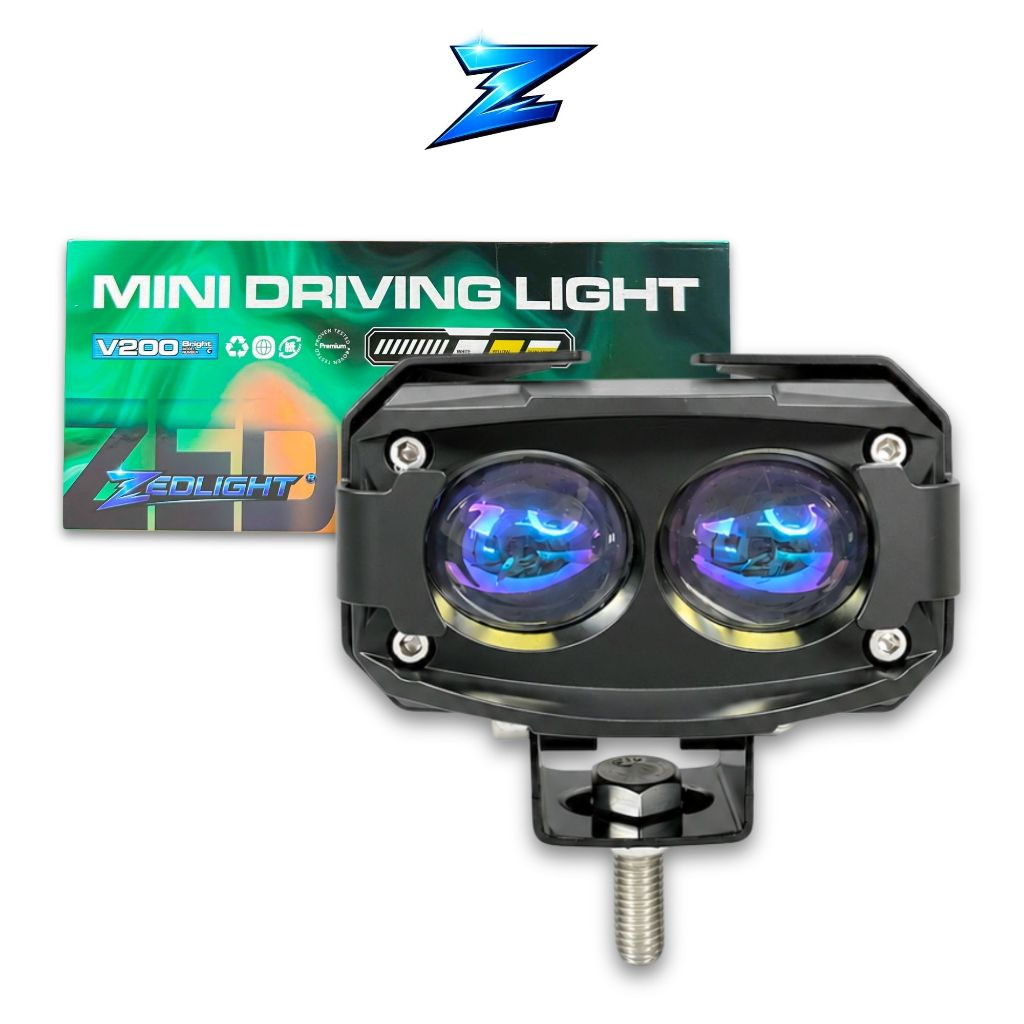 Đèn LED V200 ZED LIGHT Bi Cầu 12–50V, Ánh Sáng Vàng Trắng, Lắp Ô Tô Xe Máy