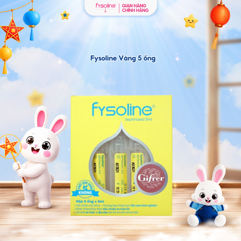 Nước Muối Sinh Lý Kháng Khuẩn Pháp FYSOLINE-Hỗ Trợ Giảm Nghẹt Mũi, Sổ Mũi…