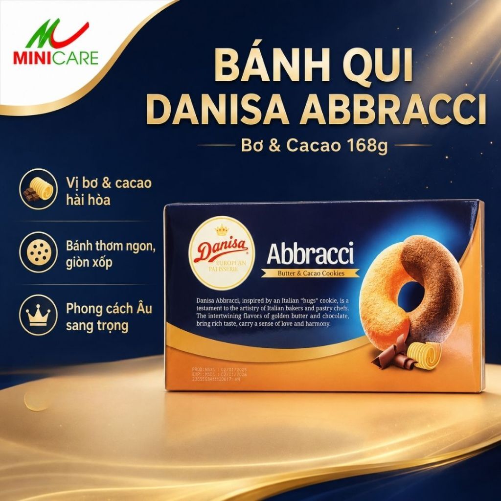 Bánh Qui Danisa Abbracci Bơ & Cacao 168g