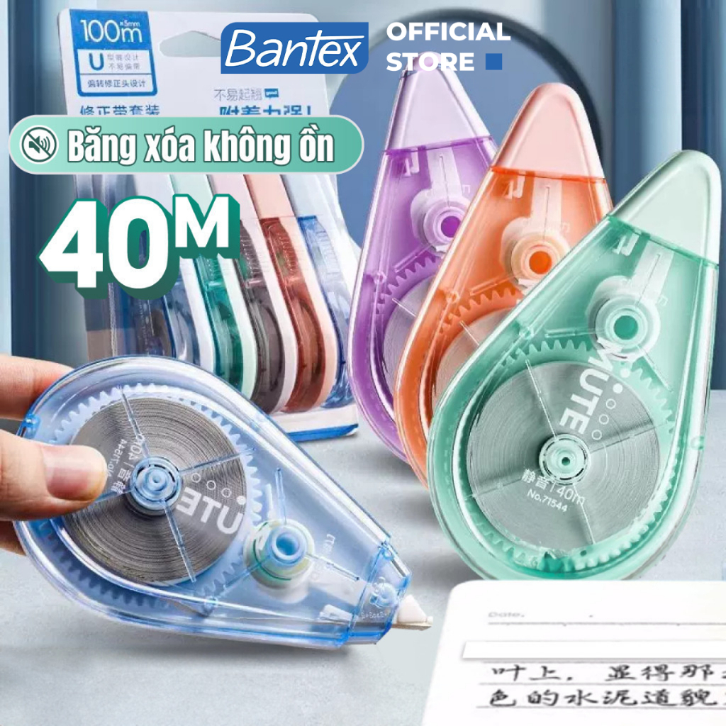 Bút Xóa Băng Học Sinh 40M Xinh Xắn Deli Bantex Xóa Sạch Bám Dính Tốt Khô Nhanh Viết Đè Lên Ngay Băng